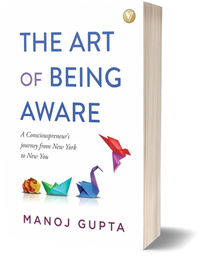 The art of being aware book cover by Manoj Gupta