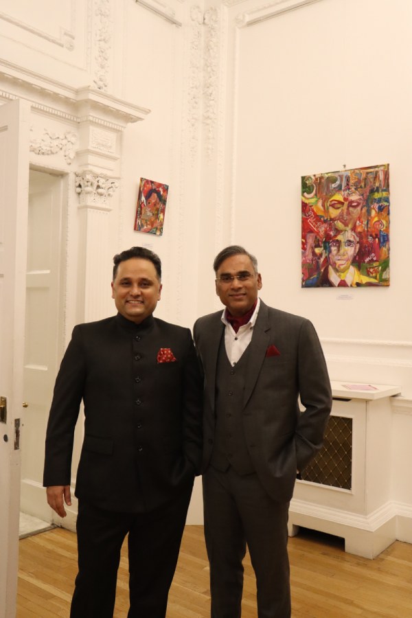 Manoj Gupta is with Amish Tripathi at an event